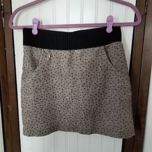 Divided Tweed wool style polka dot lined mini knee skirt with pockets